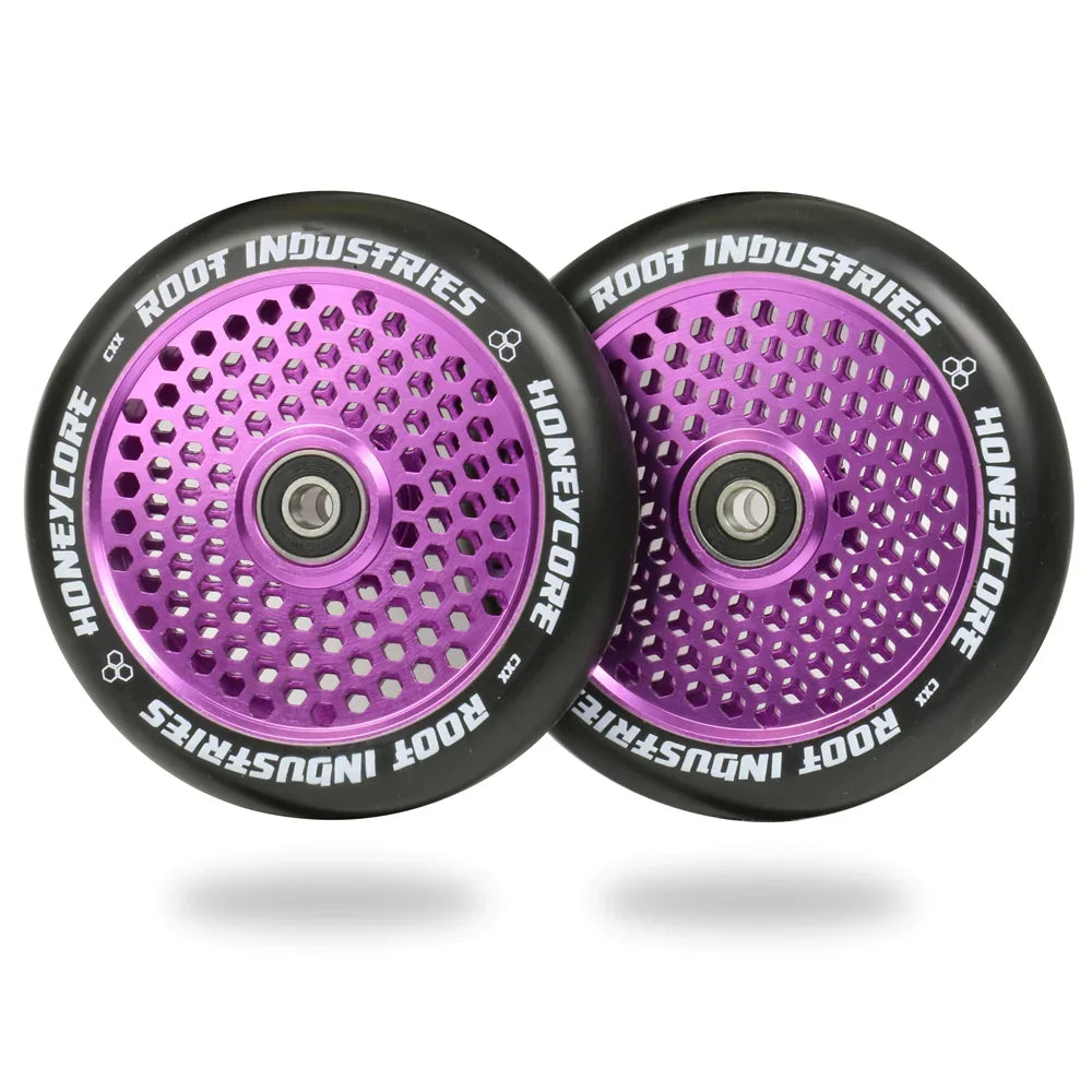 Root Industries Honeycore Wheels 120mm - Black on Purple