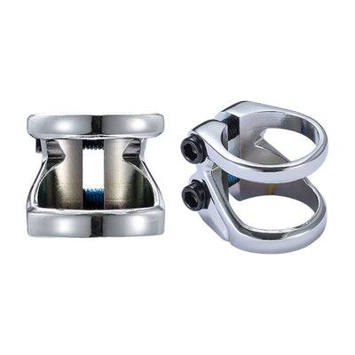 Envy Z 2-Bolt Oversized Clamp - Chrome - two angles