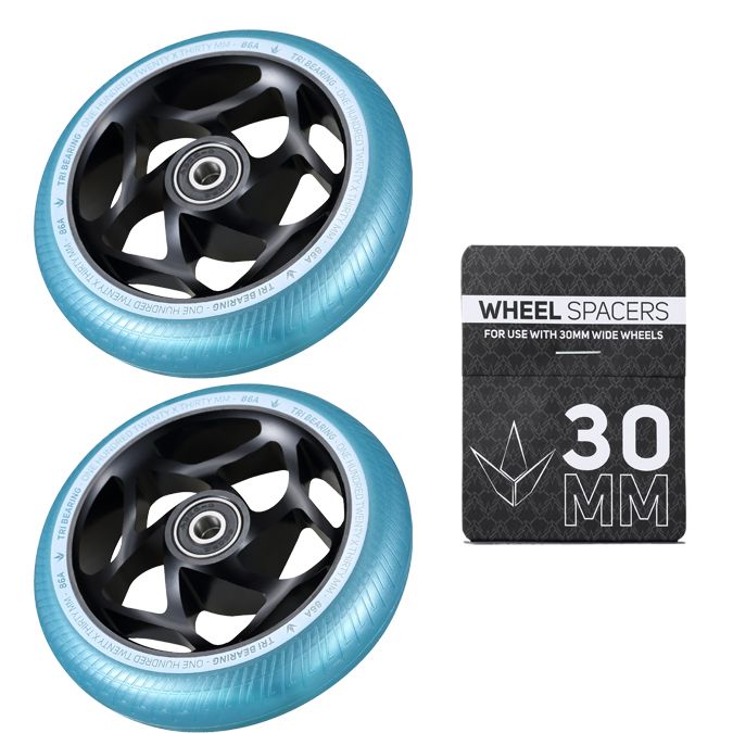 Pair 30mm TRI Bearing Wheels + Wheel Spacer
