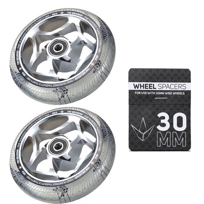Pair 30mm TRI Bearing Wheels + Wheel Spacer