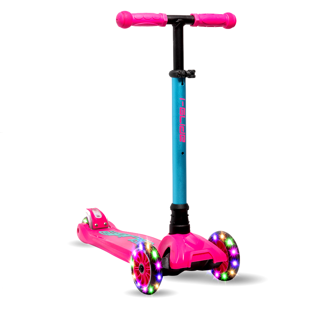 I-GLIDE 3-Wheel Kids Scooter - Pink/Aqua