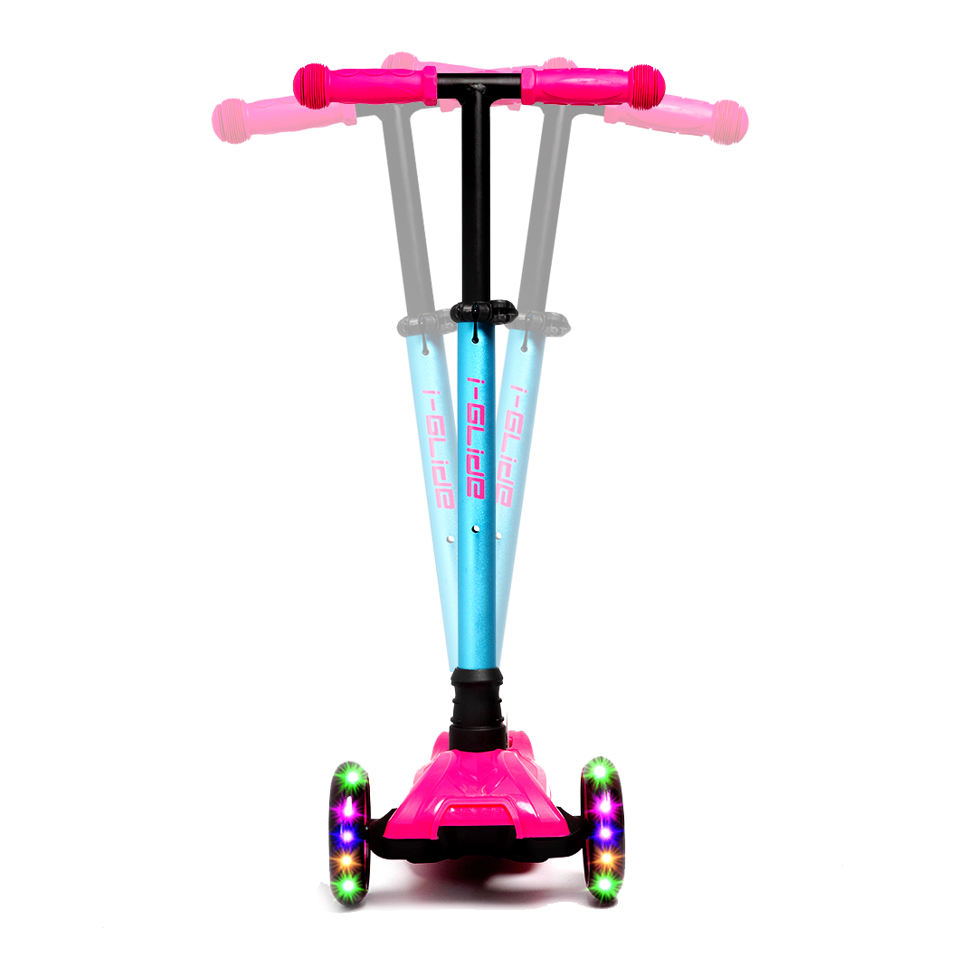 I-GLIDE 3-Wheel Kids Scooter - Pink/Aqua