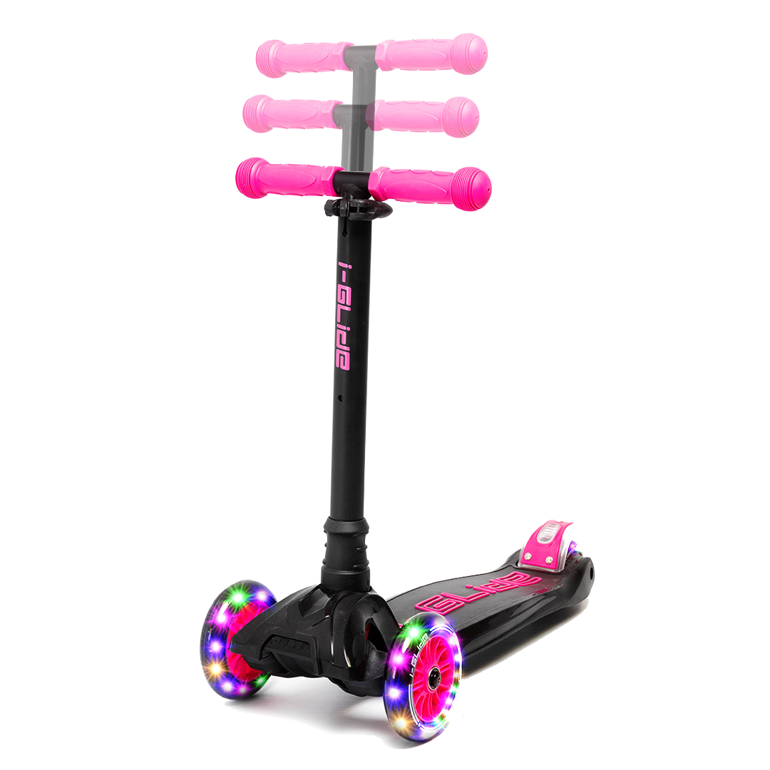 I-GLIDE 3-Wheel Kids Scooter - Black/Pink
