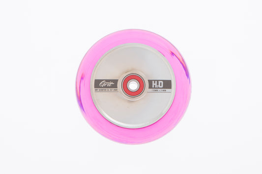 H2O Trans Pink H20 PU Silver Core 110 x 24mm (Pair) Wheels