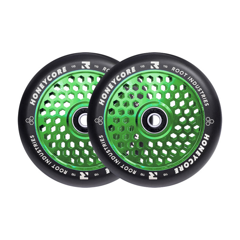 Root Industries HONEYCORE 110mm Wheels - Black/Green