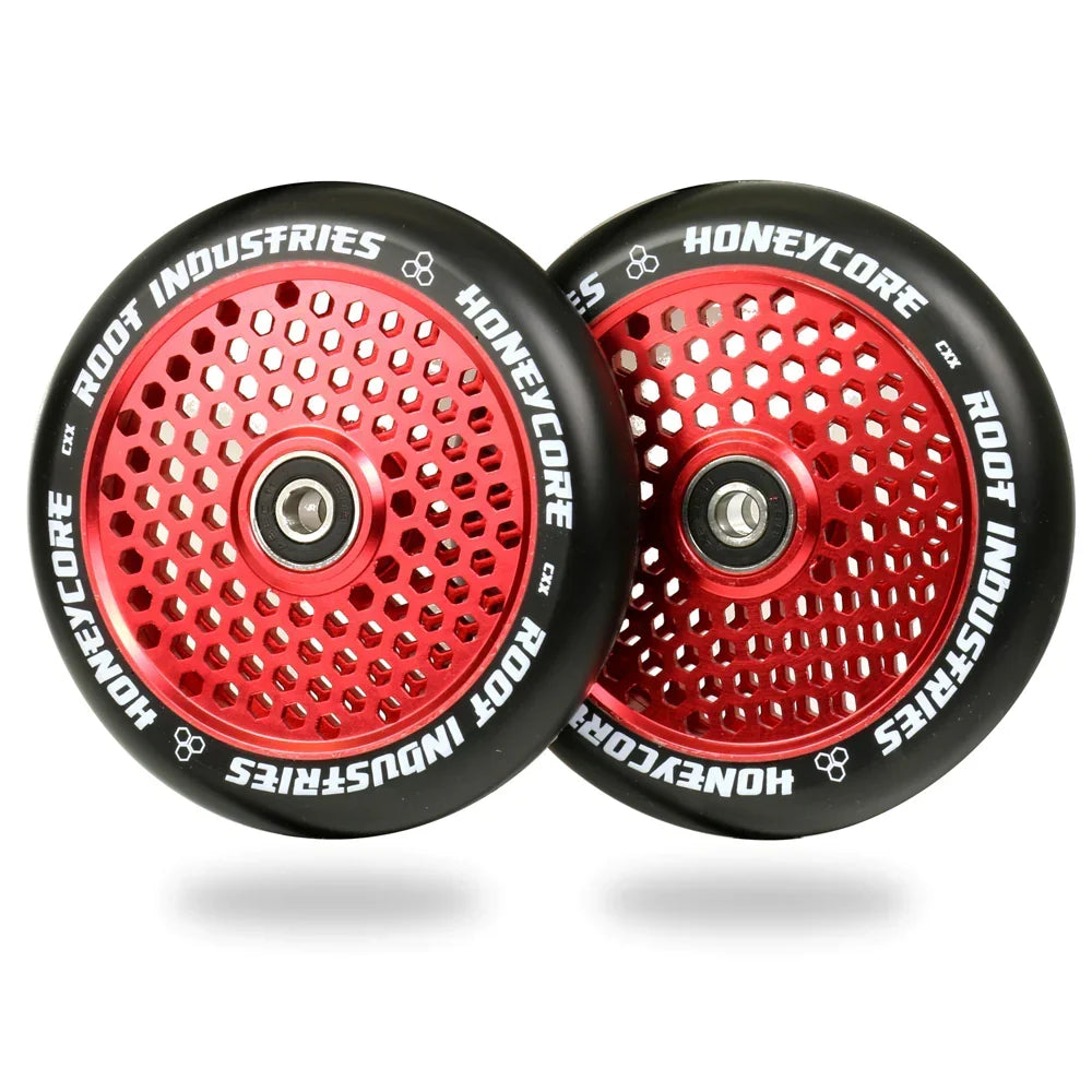 Root Industries Honeycore Wheels 120mm - Black on Red