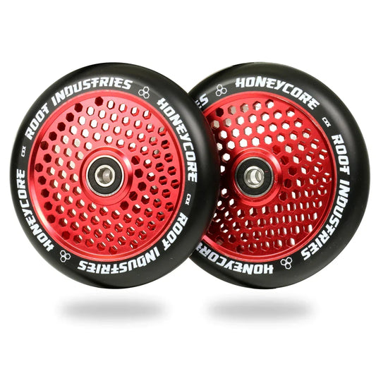 Root Industries Honeycore Wheels 120mm - Black on Red