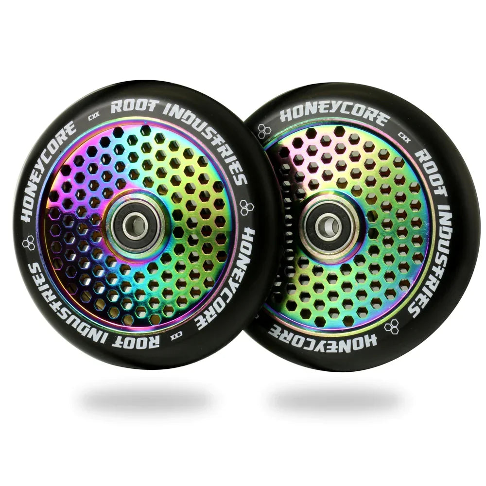 Root Industries Honeycore Wheels 120mm - Black on Rocket Fuel