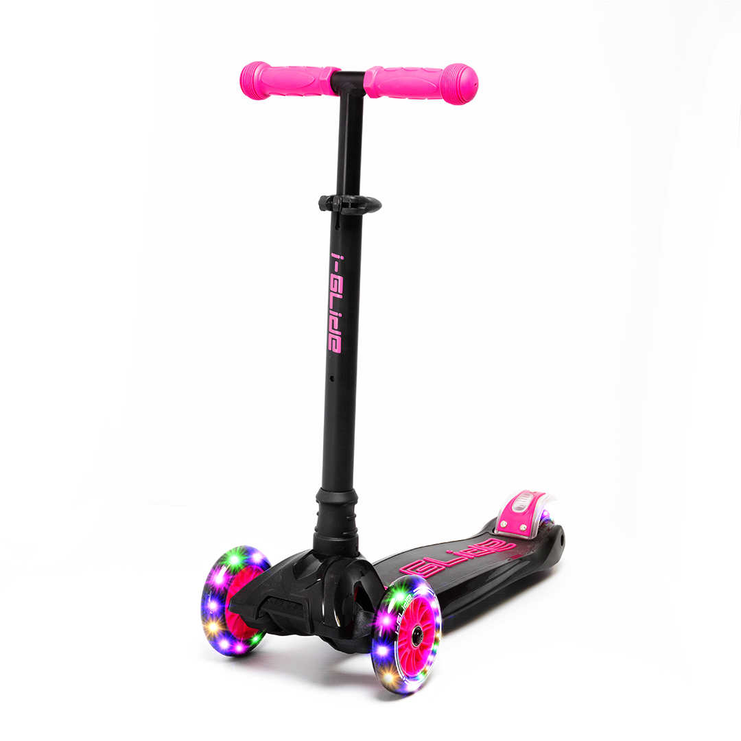 I-GLIDE 3-Wheel Kids Scooter - Black/Pink