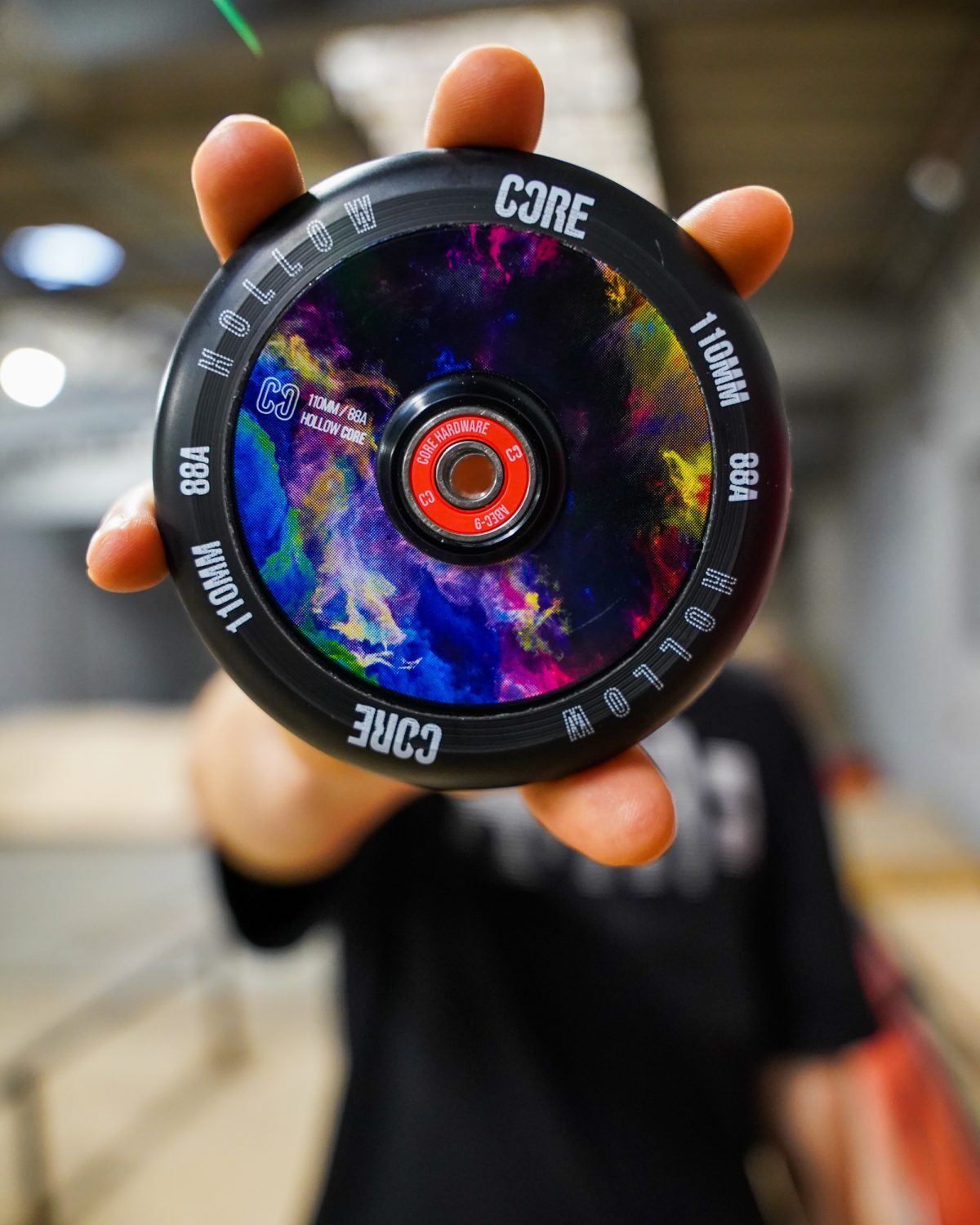 CORE Hollow Stunt Wheel V2 110mm - Repeat Neon Galaxy (single wheel)