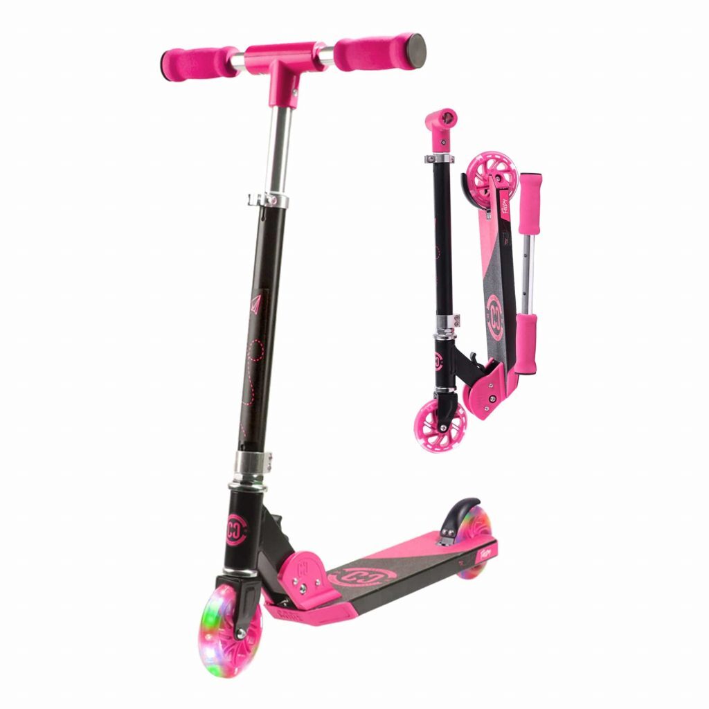 CORE Kids Foldy Scooter - Pink with LED wheels