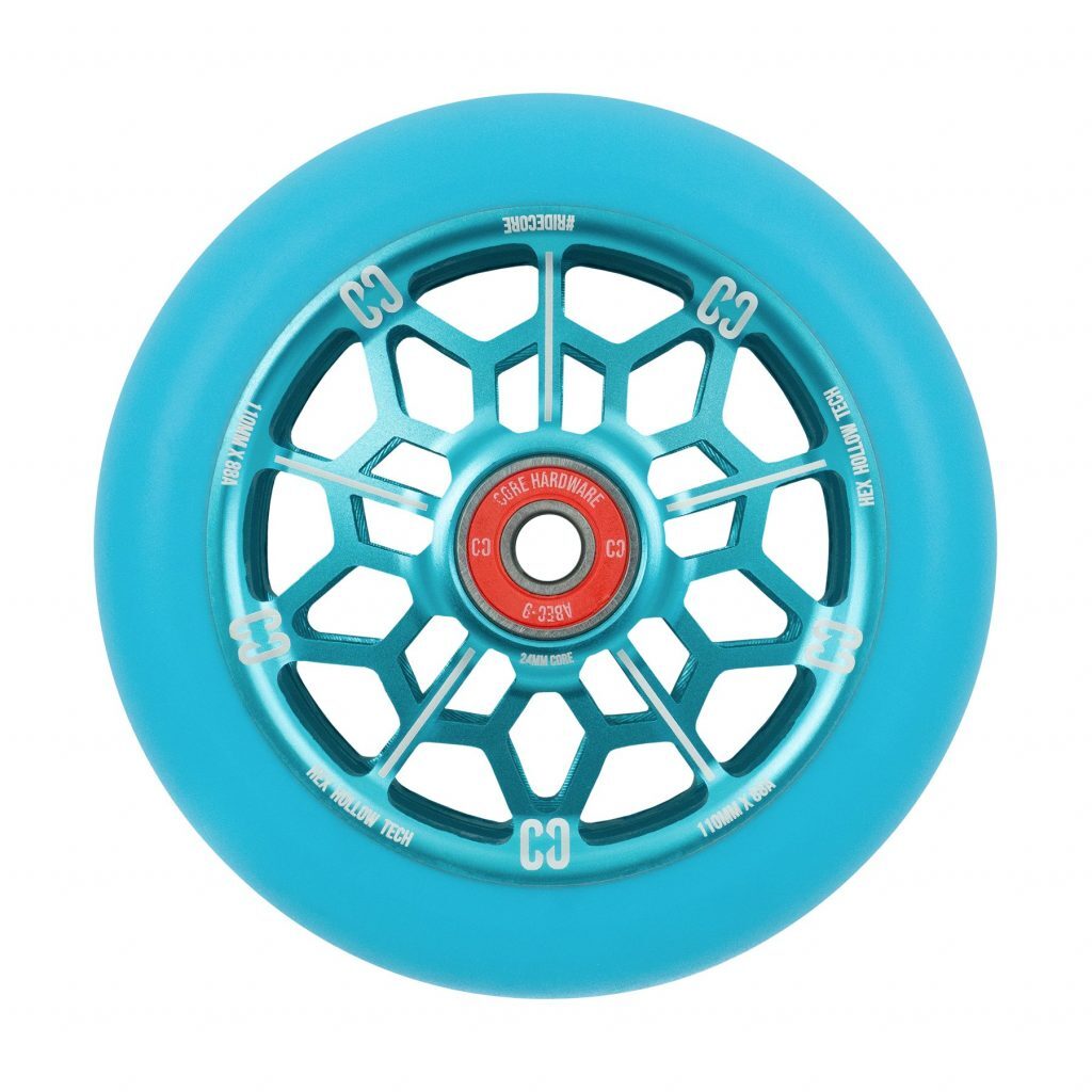 Core HEX HOLLOW Stunt Scooter Wheel 110mm - Mint/Blue (Single Wheel)