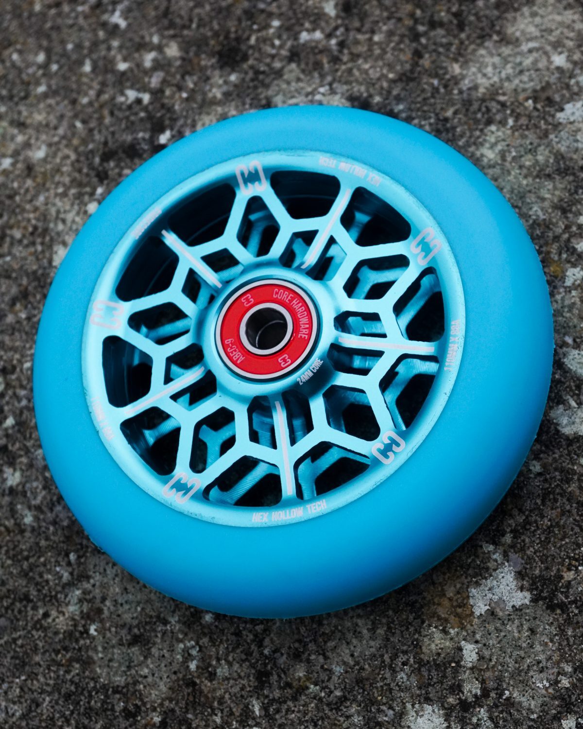 Core HEX HOLLOW Stunt Scooter Wheel 110mm - Mint/Blue (Single Wheel)