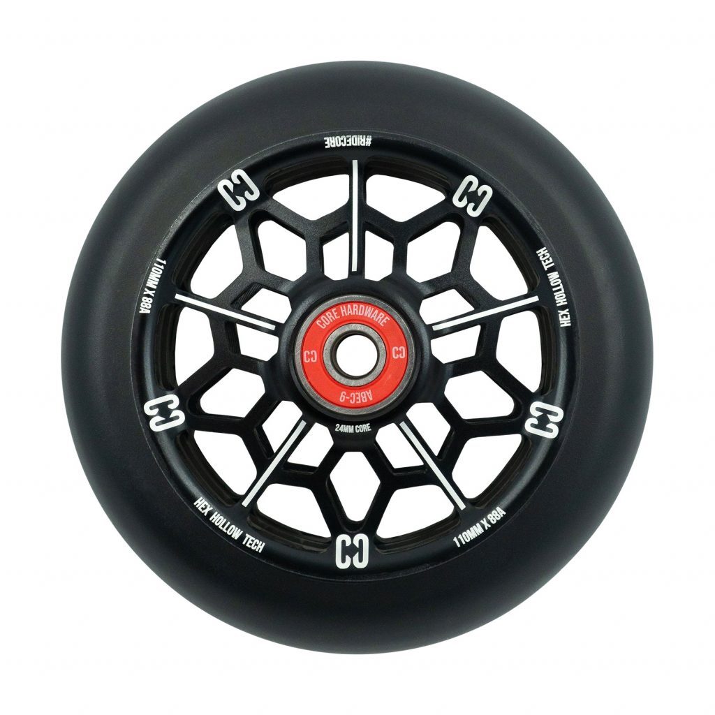 Core HEX HOLLOW Stunt Scooter Wheel 110mm - Black (Single Wheel)