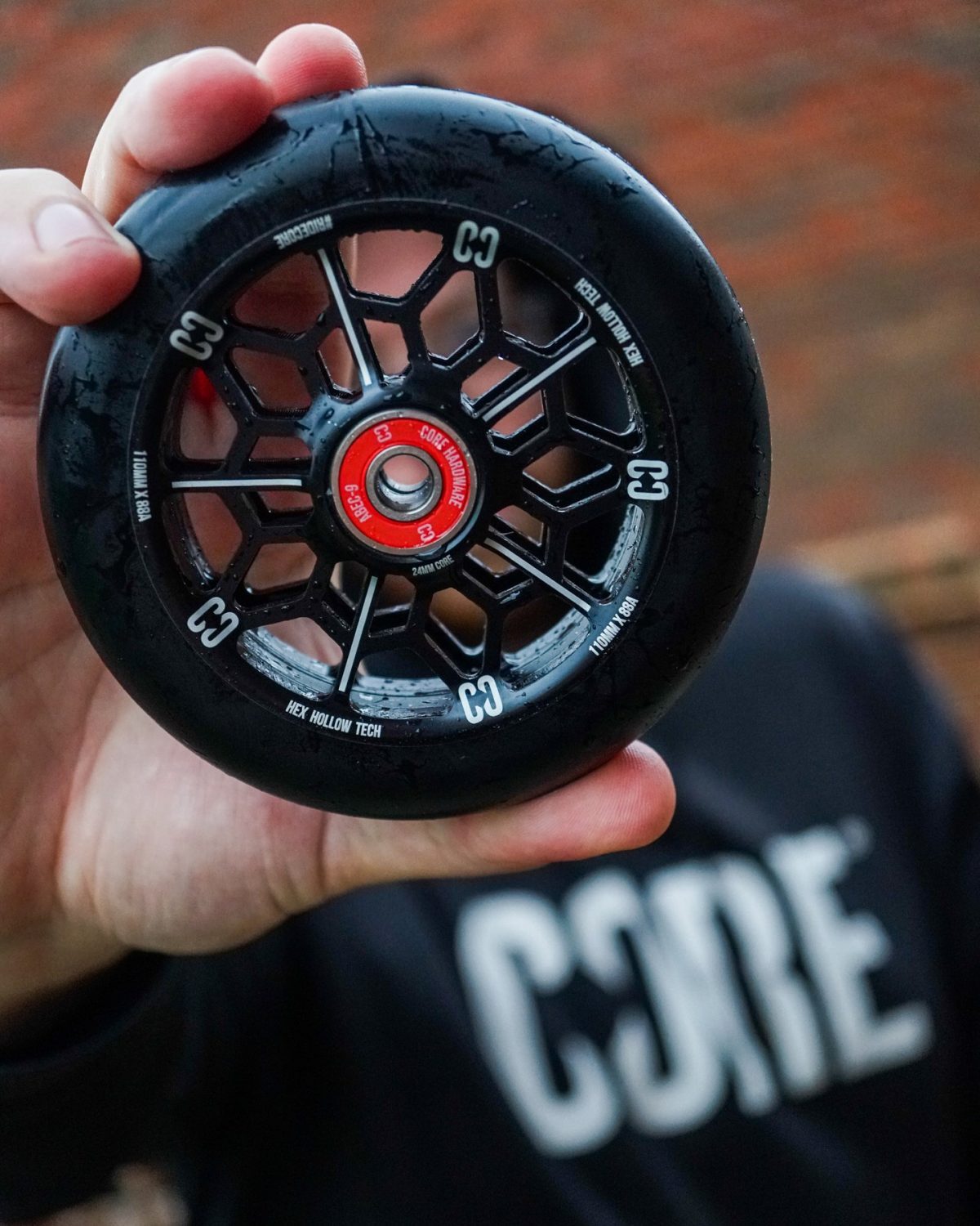 Core HEX HOLLOW Stunt Scooter Wheel 110mm - Black (Single Wheel)