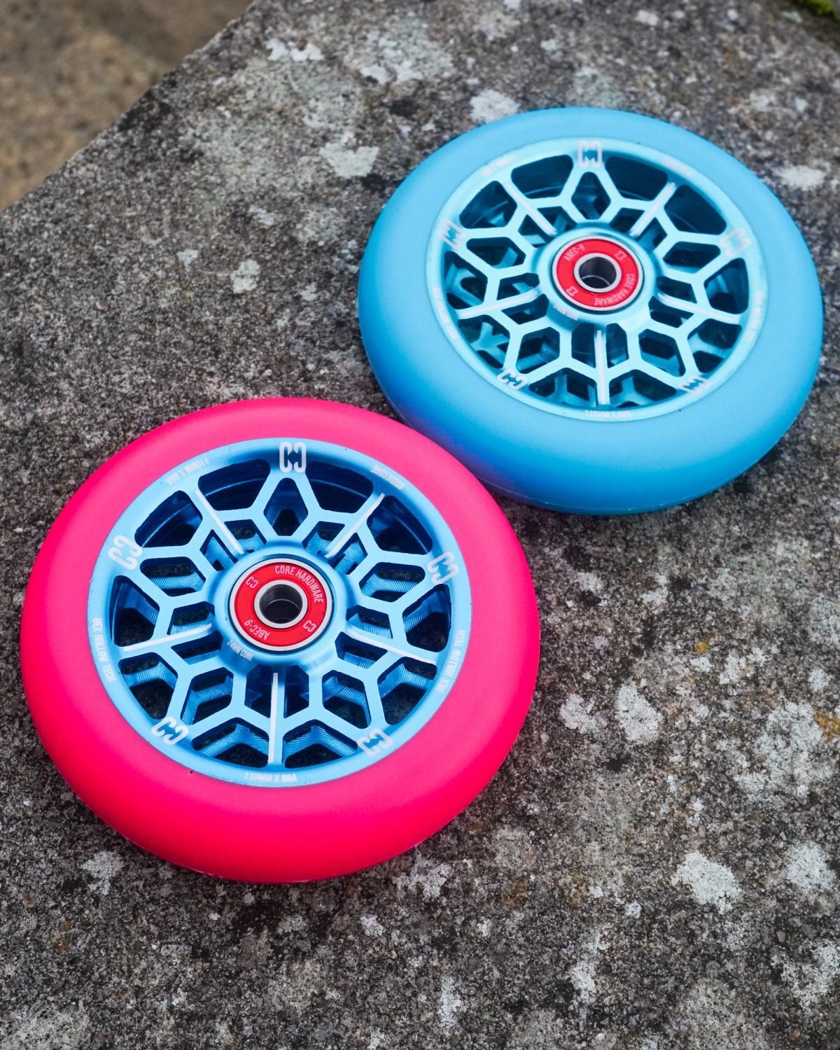 Core HEX HOLLOW Stunt Scooter Wheel 110mm - Pink/Blue (Single Wheel)