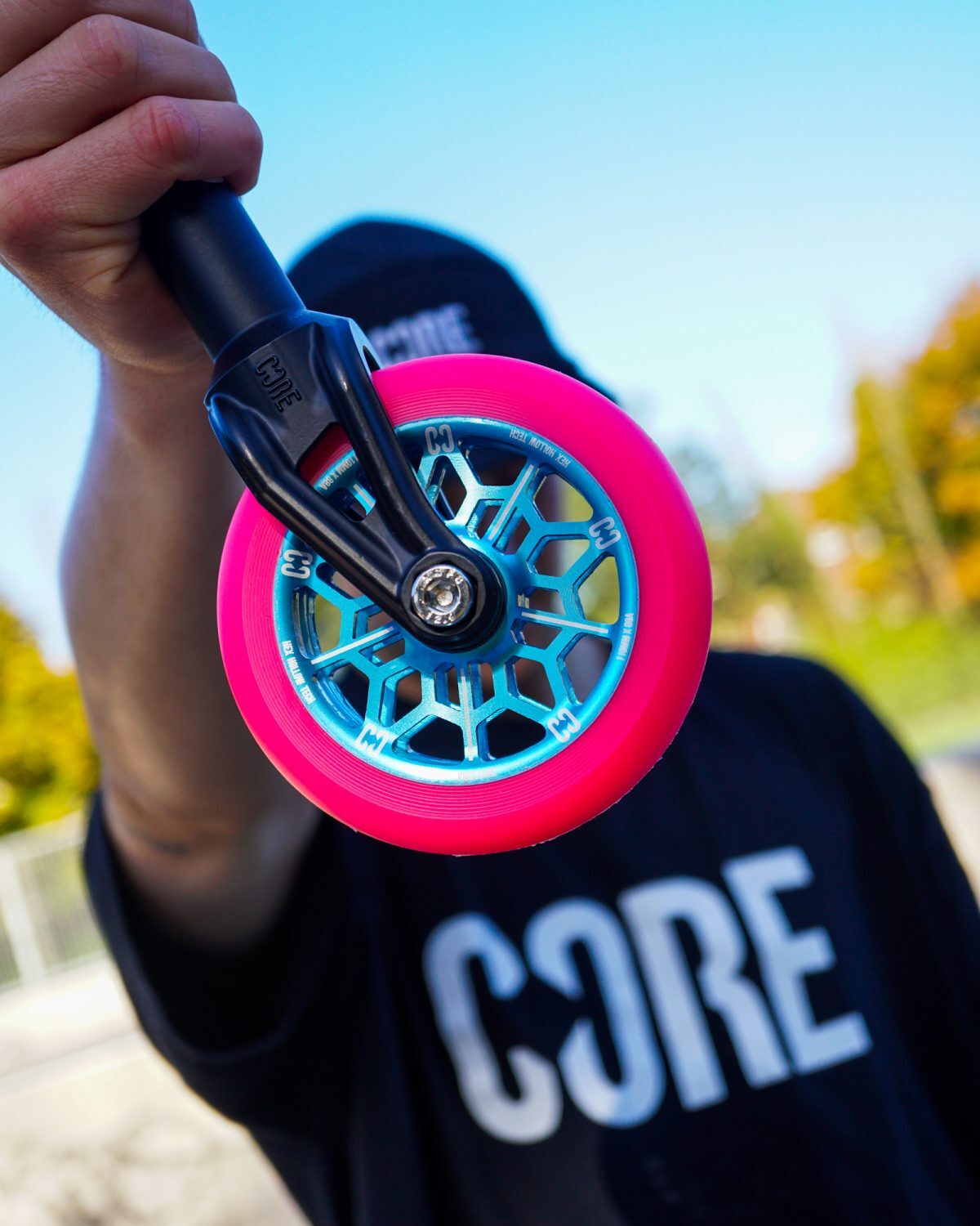 Core HEX HOLLOW Stunt Scooter Wheel 110mm - Pink/Blue (Single Wheel)