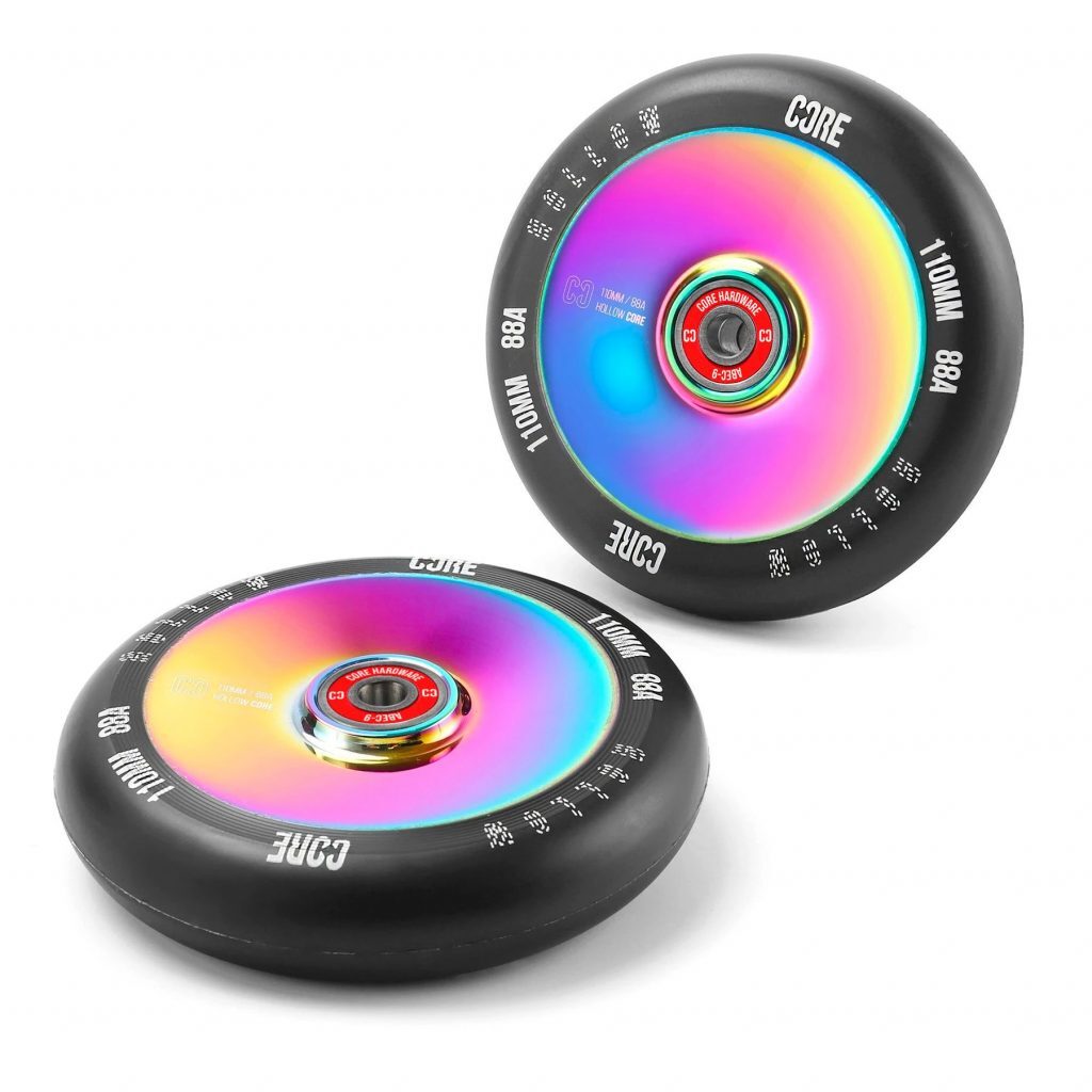 Core HOLLOW Stunt Wheel V2 110mm - Black/NeoChrome (single wheel)