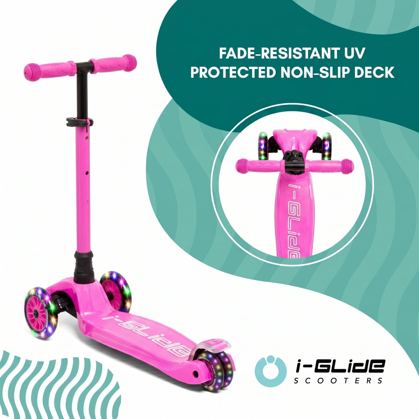 I-GLIDE 3-Wheel Kids Scooter - Hot Pink