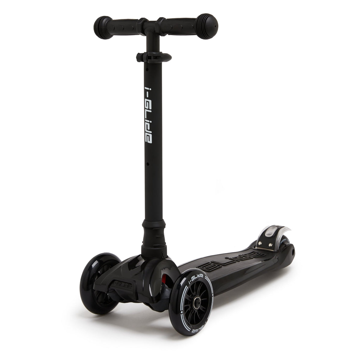 I-GLIDE 3-Wheel Kids Scooter - Black - angled view