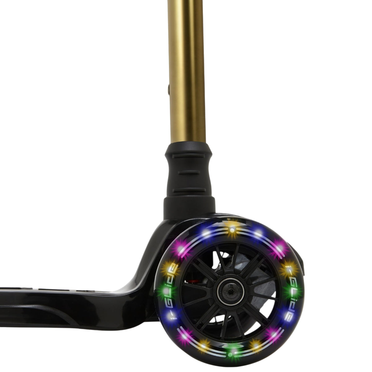 I-GLIDE 3-Wheel Kids Scooter - Limited Edition Black/GoldChrome - wheel