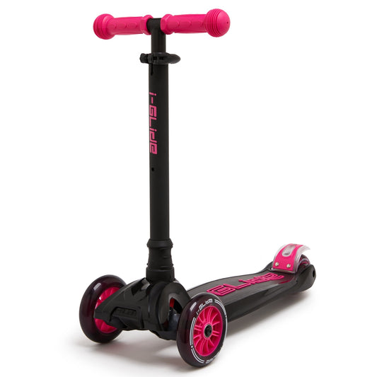 I-GLIDE 3-Wheel Kids Scooter - Black/Pink - angled view