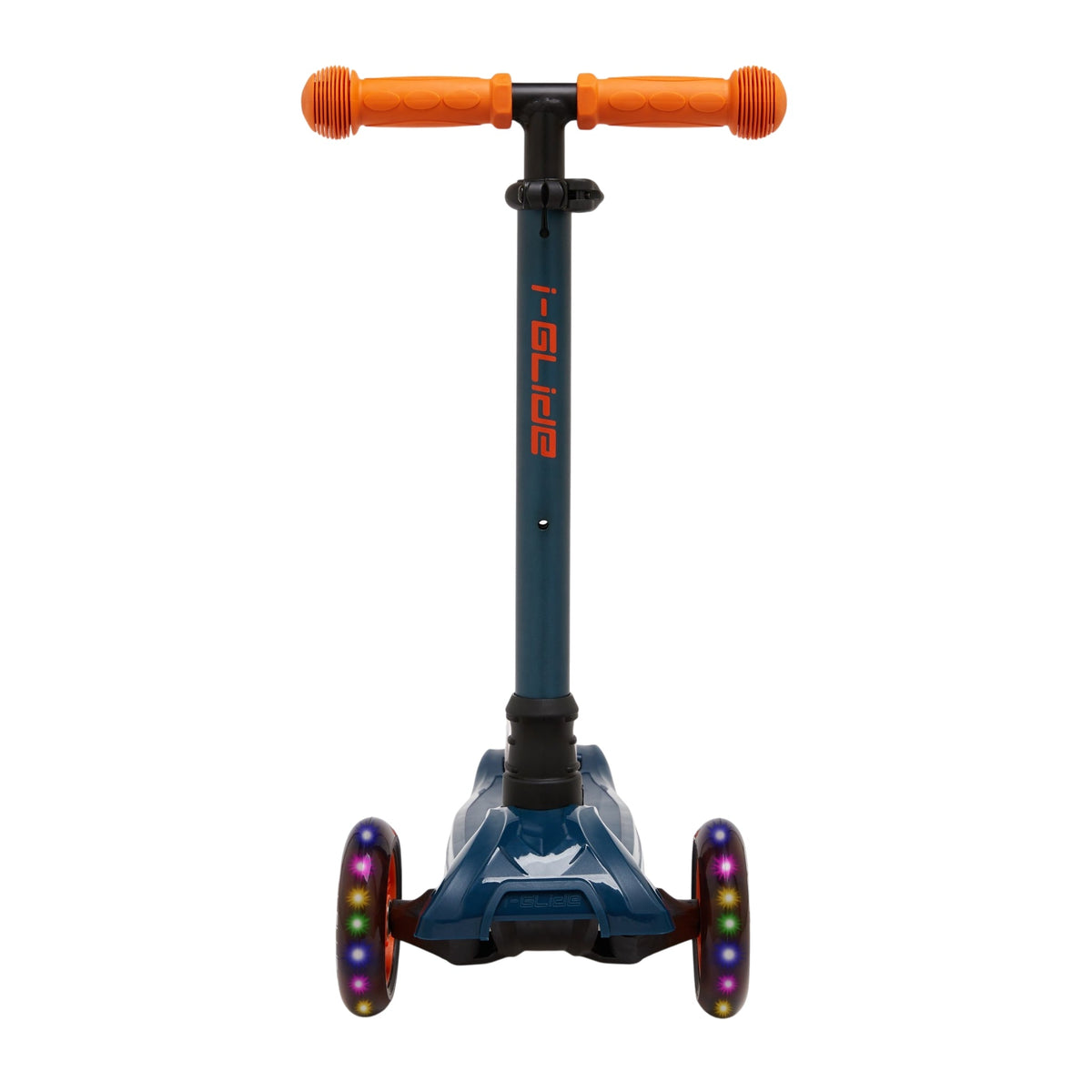 I-GLIDE 3-Wheel Kids Scooter - Blue/Orange - front view