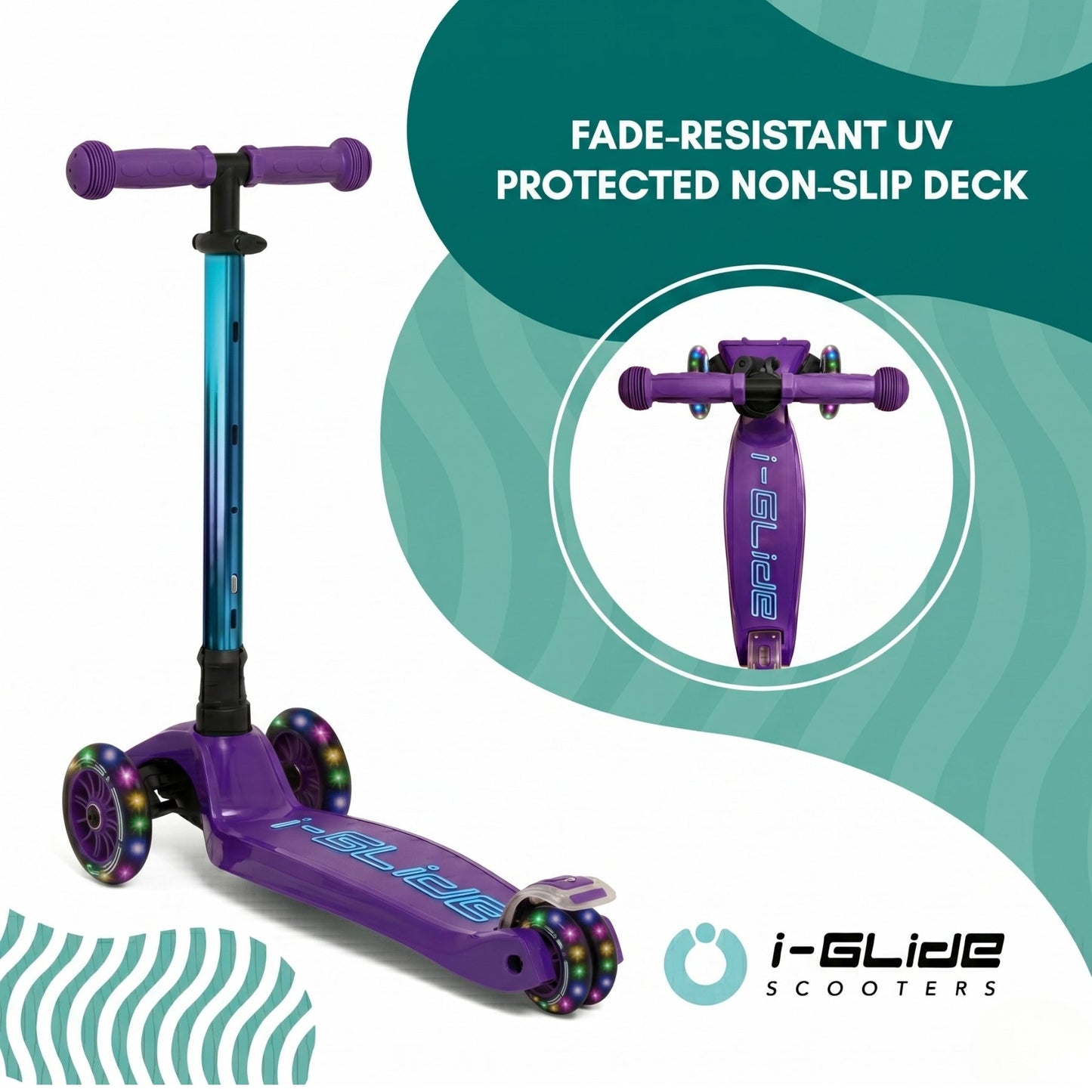 I-GLIDE 3-Wheel Kids Scooter - Limited Edition Purple/NeoChrome