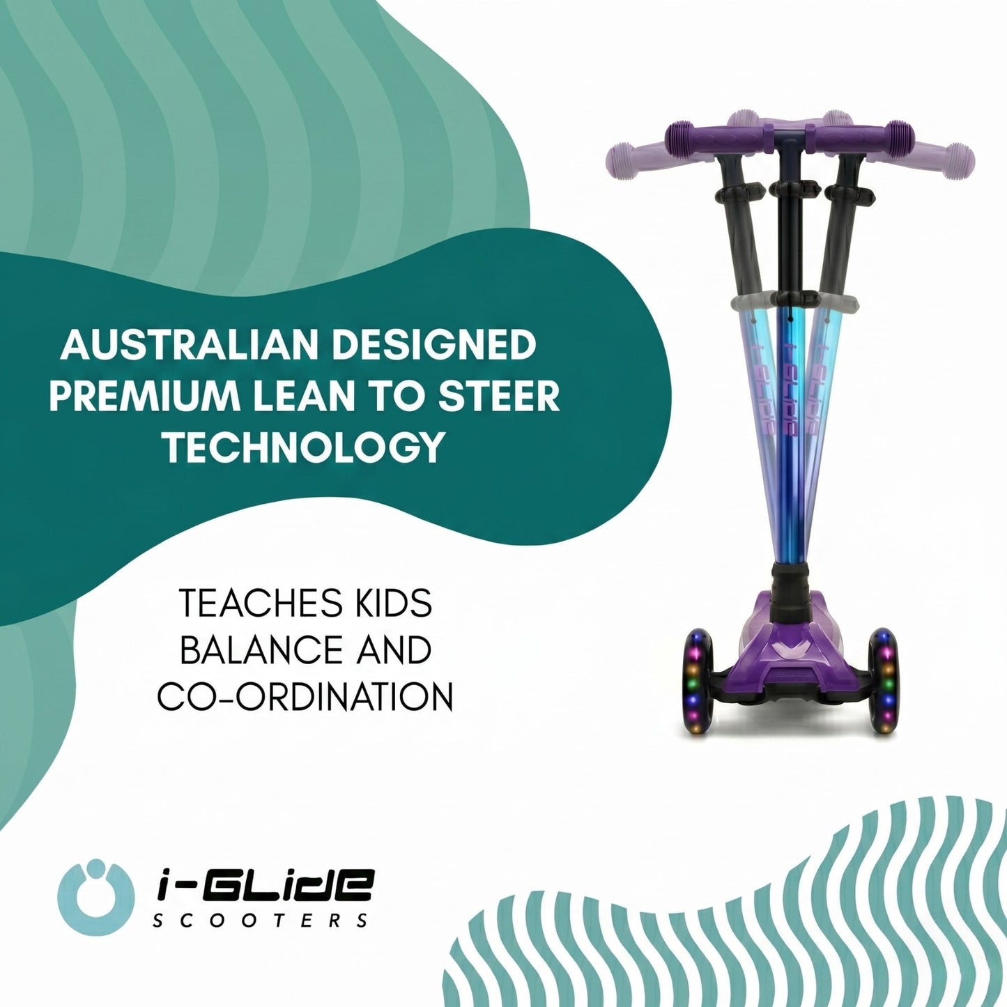I-GLIDE 3-Wheel Kids Scooter - Limited Edition Purple/NeoChrome