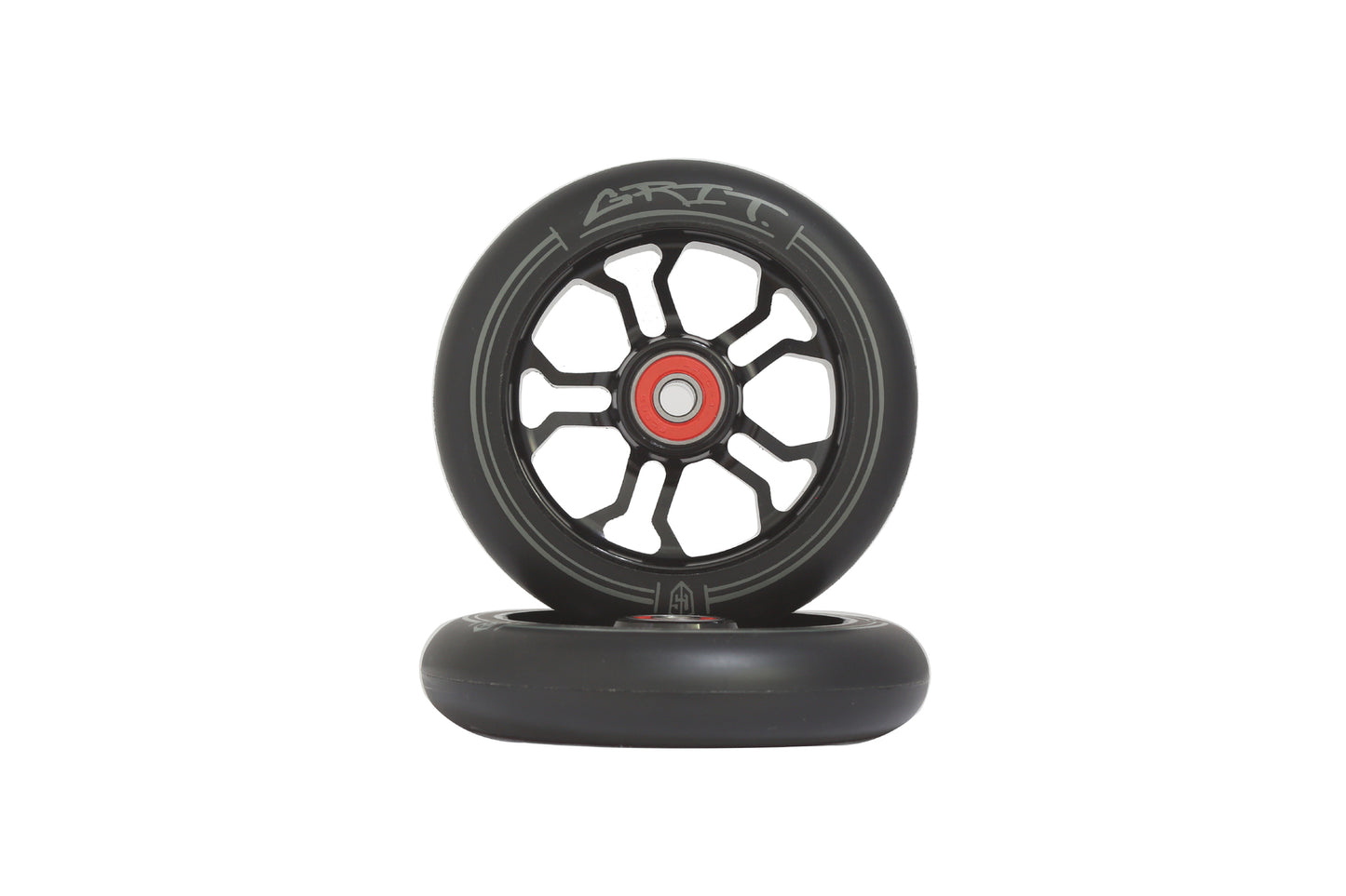 Grit 10R Wheels - 110x24mm Black/Black PU (Pair)