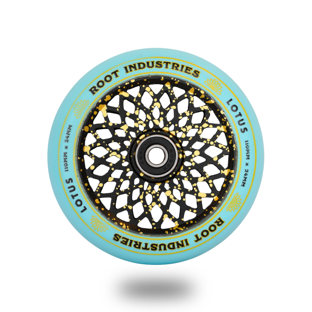 Root Industries LOTUS 110mm Wheels - Blue/Gold Splatter - single