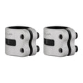 DRONE Solar Double Clamp - Silver Anodised - two angles