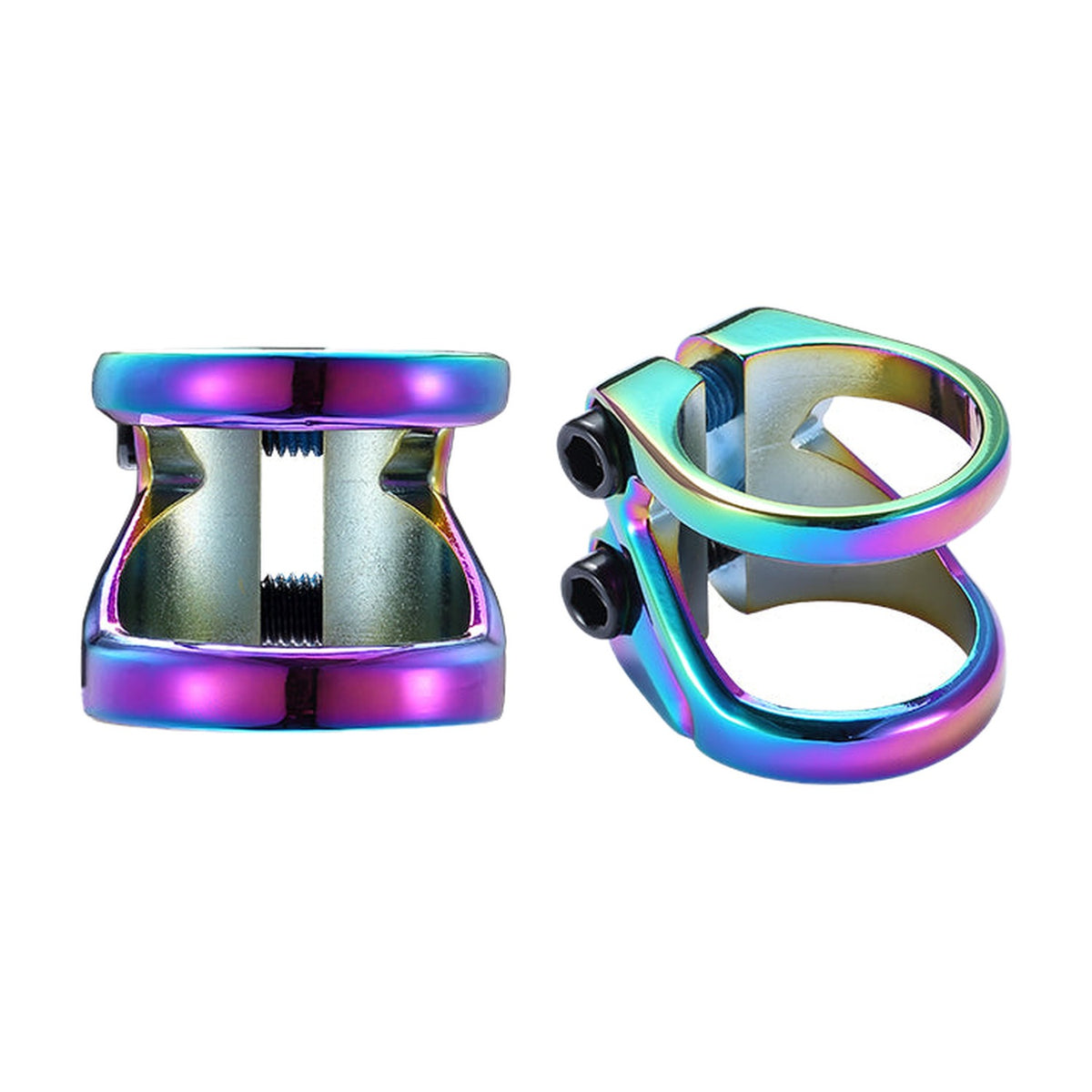 Envy Z 2-Bolt Oversized Clamp - Oil Slick - two angles