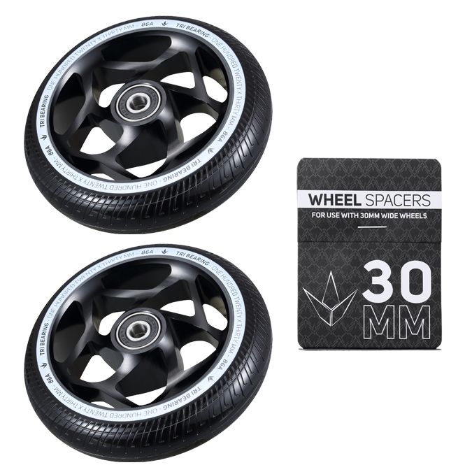 Pair 30mm TRI Bearing Wheels + Wheel Spacer