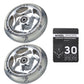 Pair 30mm TRI Bearing Wheels + Wheel Spacer