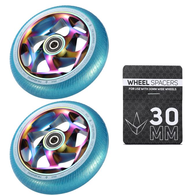 Pair 30mm TRI Bearing Wheels + Wheel Spacer