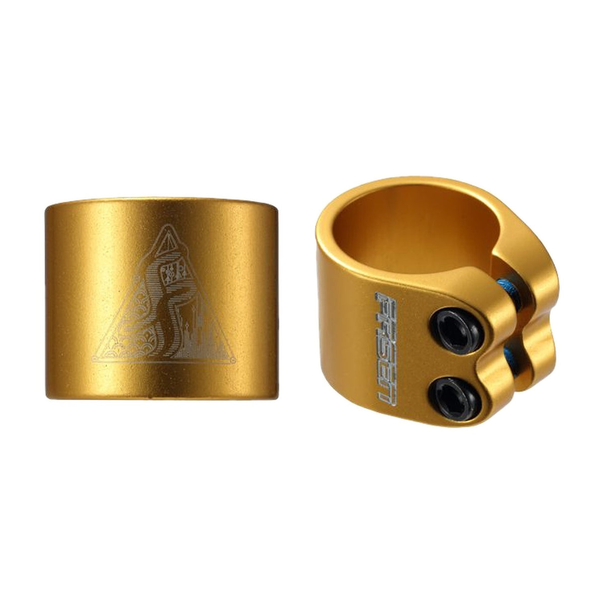 Fasen 2 Bolt Clamp - Gold - two angles