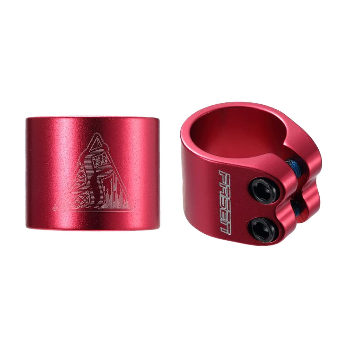 Fasen 2 Bolt Clamp - Red - two angles