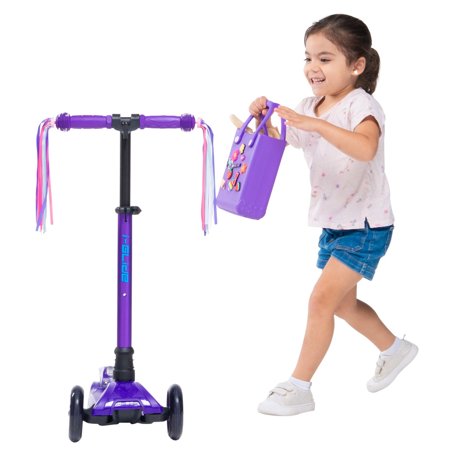 I-GLIDE Adventure Tote Bag with Charms - Purple