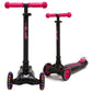 I-GLIDE 3-Wheel Kids Scooter - Black/Pink - two angles