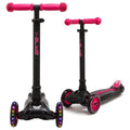 I-GLIDE 3-Wheel Kids Scooter - Black/Pink - two angles
