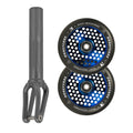 Unfair FX-1 Fork + Root Honeycore 110mm Wheels Saver Pack – Graphite / Black on Blu-Ray
