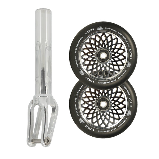 Unfair FX-1 Fork + Root Lotus 110mm Wheels Saver Pack – Mirror / Black on Mirror